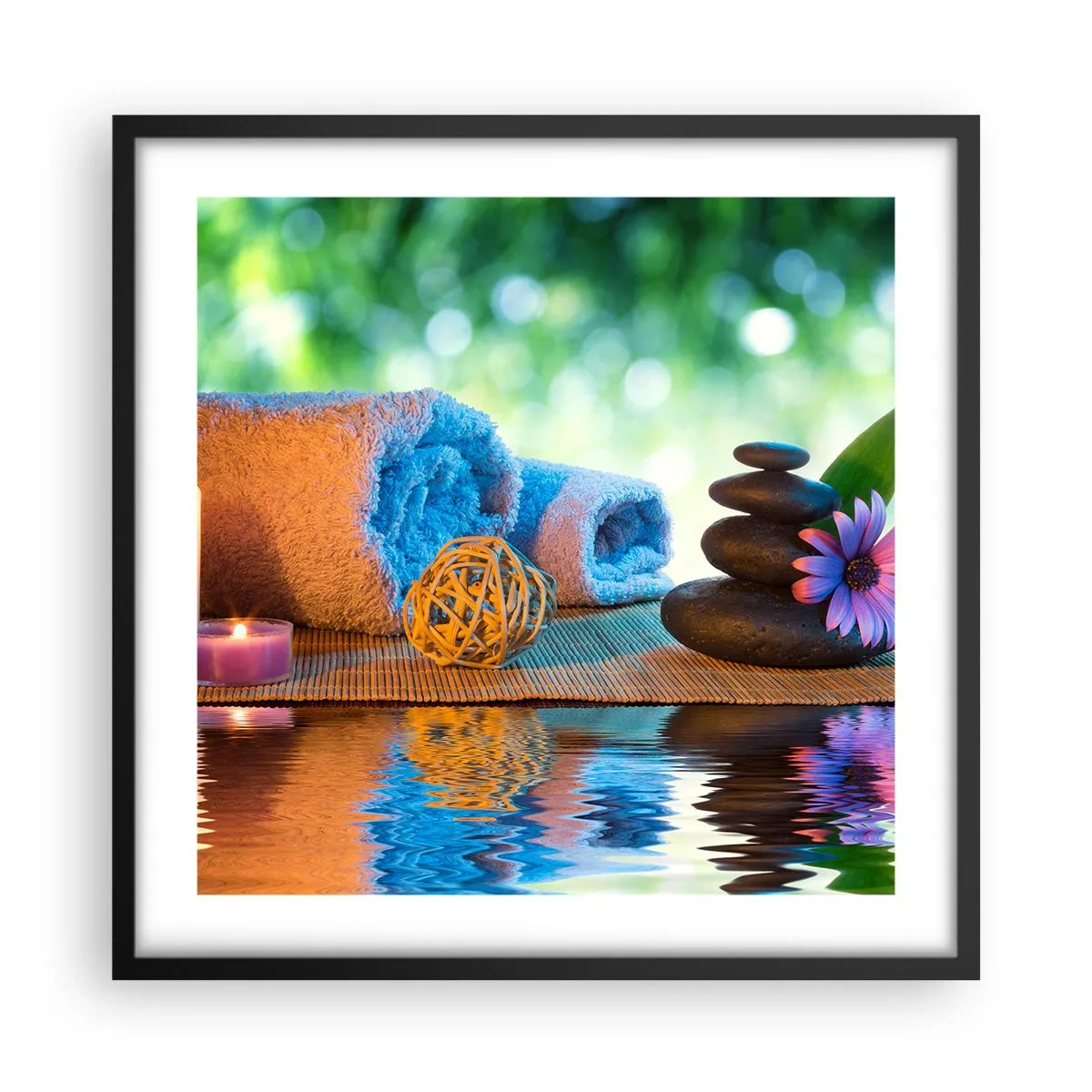 Poster în ramă neagră - Timp pentru corp - 50x50 cm