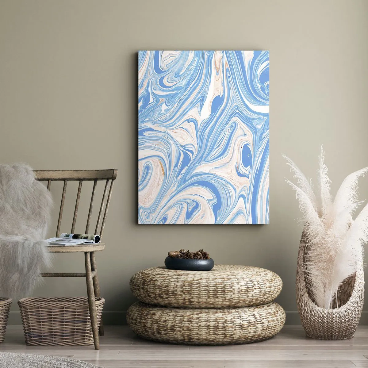 Tablou pe pânză - Splash în turcoaz - 45x80 cm