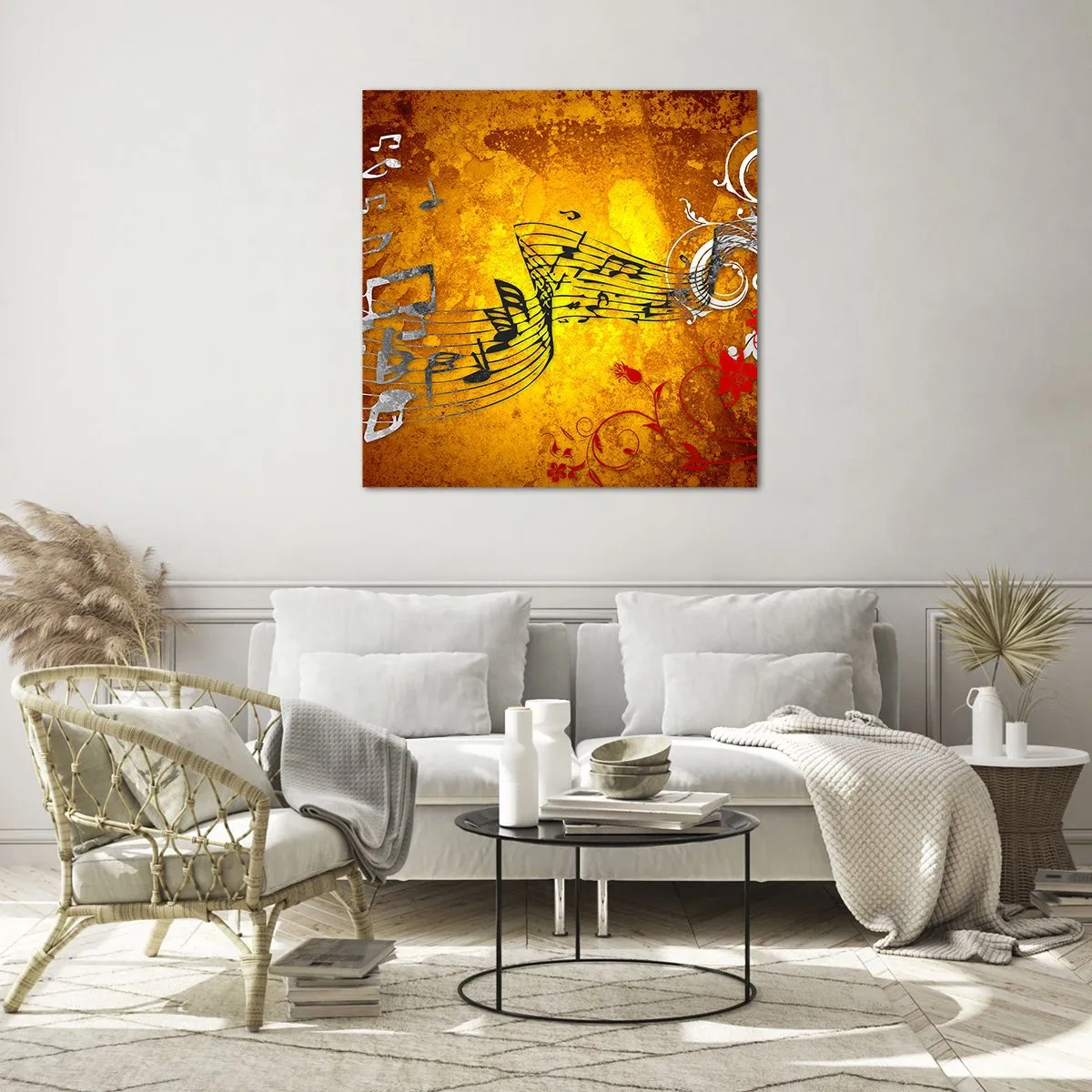 Tablou pe sticlă - Lasă muzica să curgă - 30x30 cm