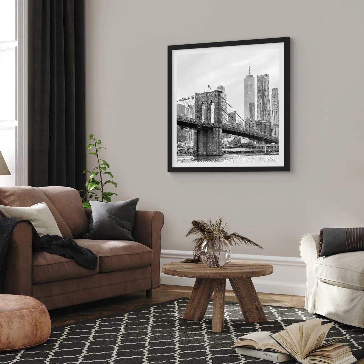 Poster în ramă neagră - New York vibes - 50x50 cm