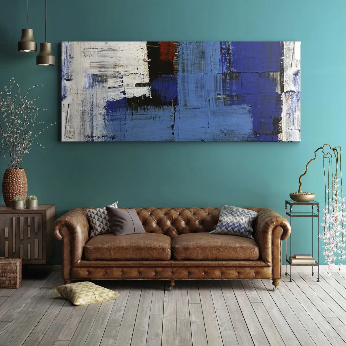 Tablou pe pânză - Secretul albastru - 120x50 cm