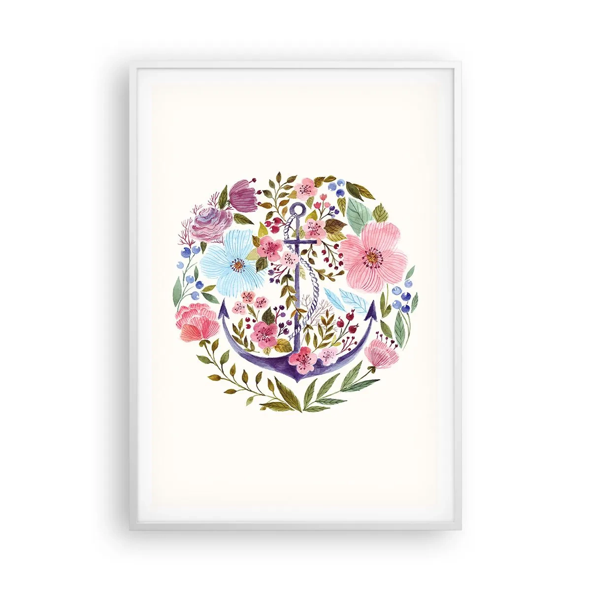 Poster în ramă albă - Somnul bun al marinarului - 70x100 cm