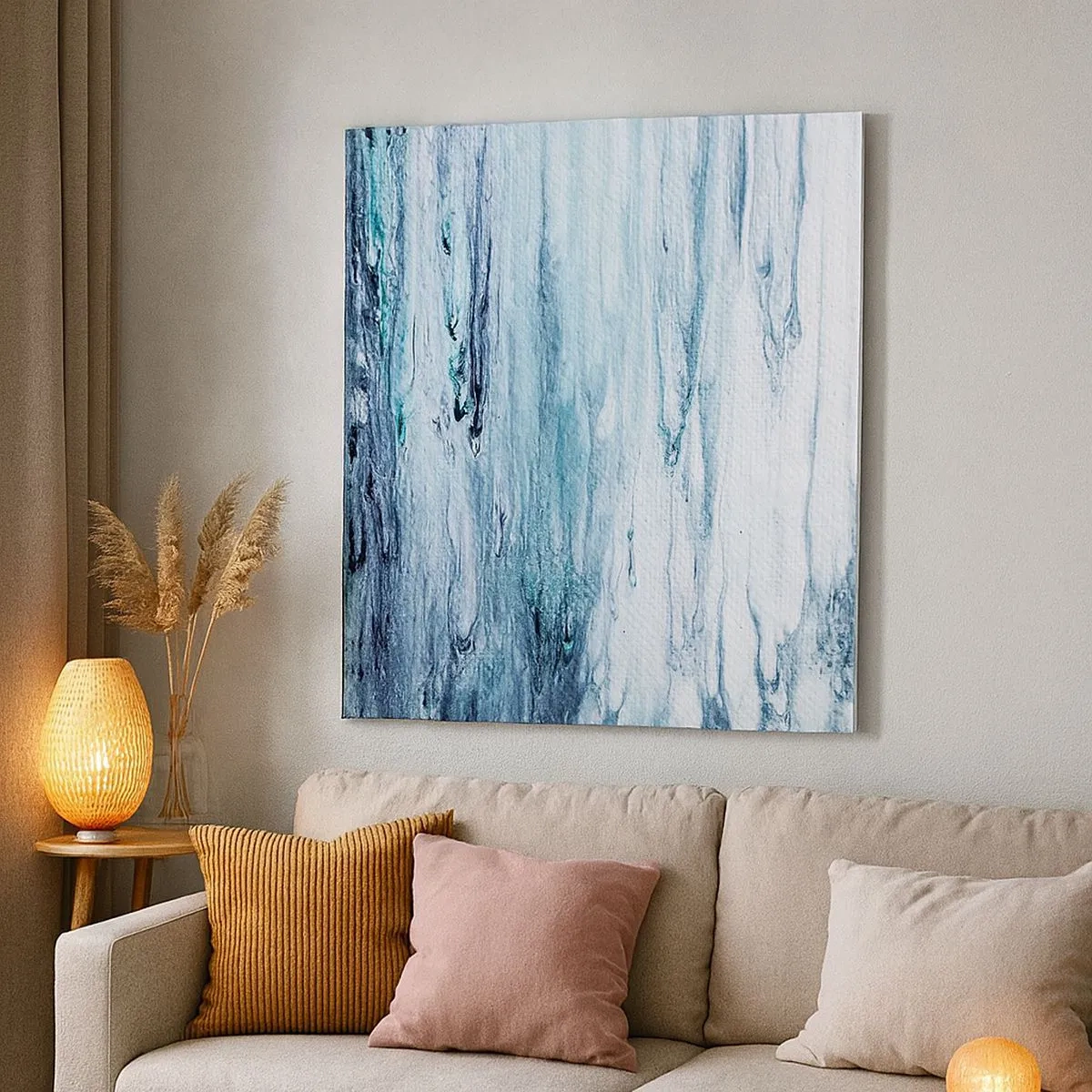 Tablou pe pânză - Țurțuri de albastru - 30x30 cm