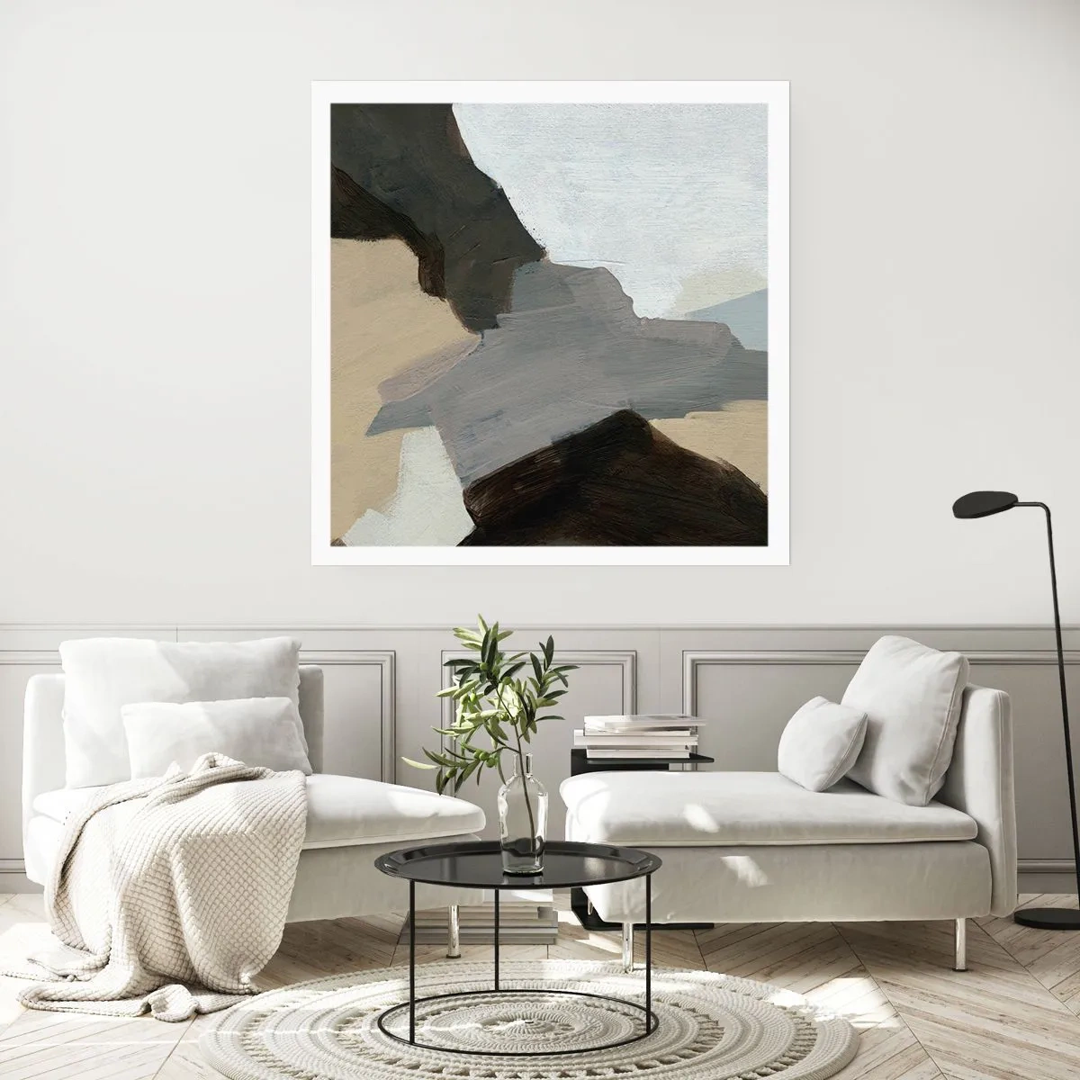 Poster - Abstracție: despărțirile griului - 40x40 cm