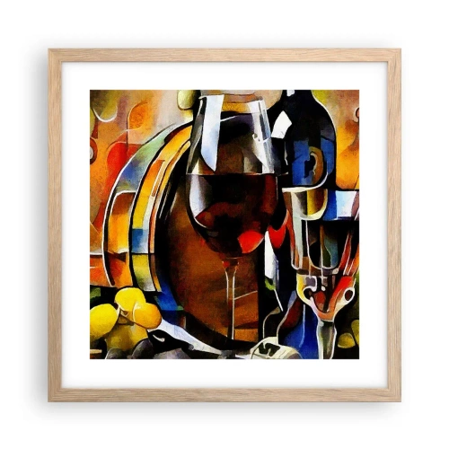 Poster în ramă de stejar deschis - Și lumea devine mai colorată - 40x40 cm