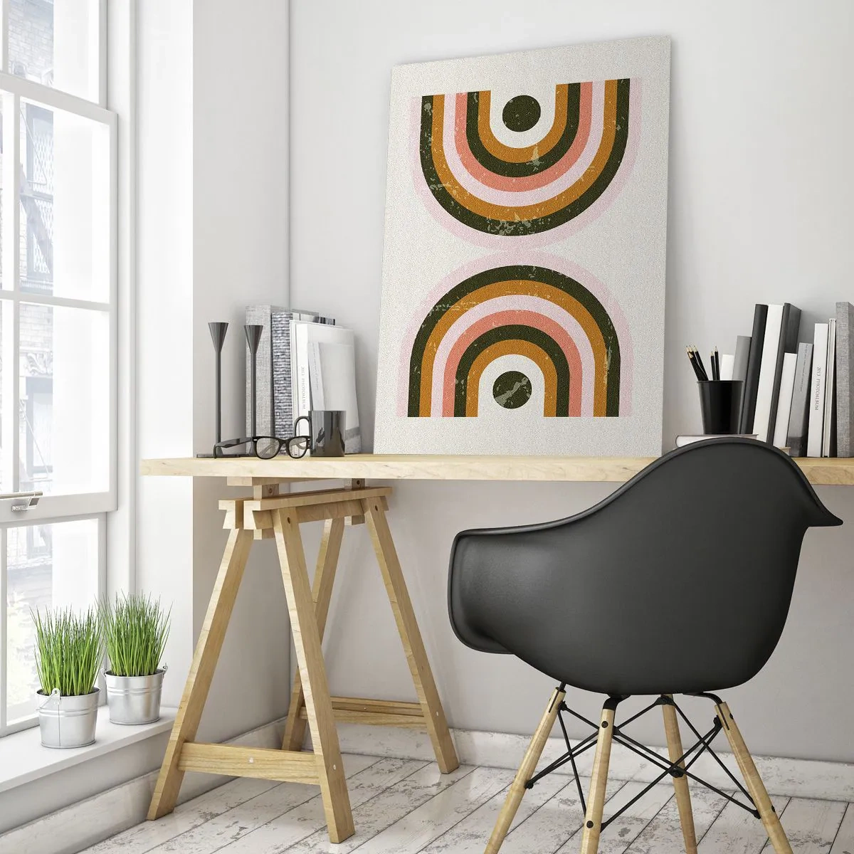 Tablou pe sticlă - Abstracție dublă - 70x100 cm