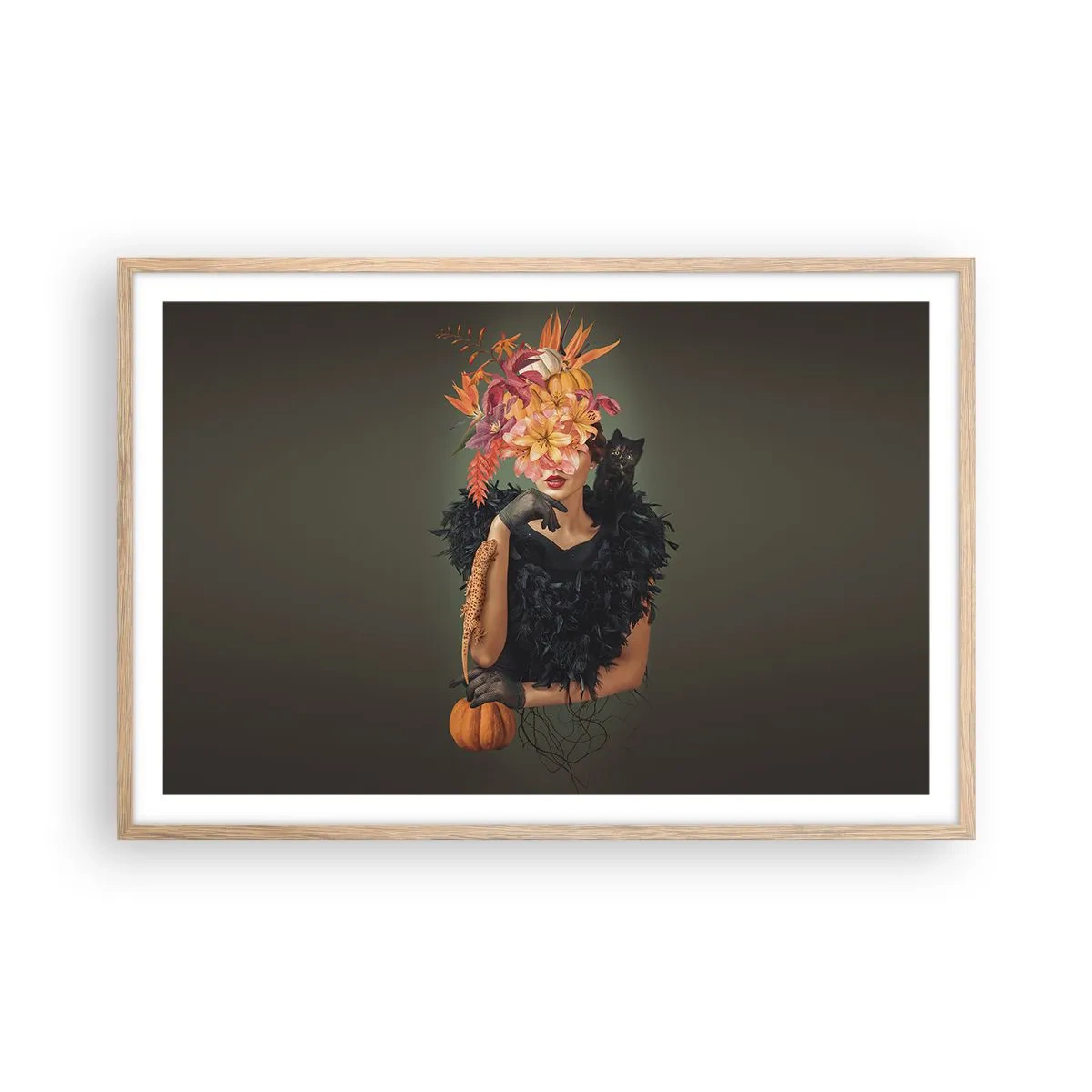 Poster în ramă de stejar deschis - Magia vrăjitoarei - 91x61 cm