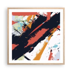 Poster în ramă de stejar deschis - Compoziție dinamică - 60x60 cm