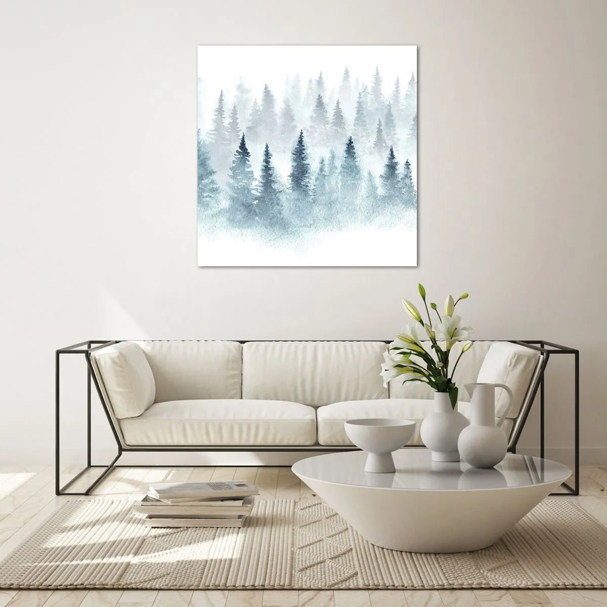 Tablou pe sticlă - Înfășurate în ceață - 40x40 cm