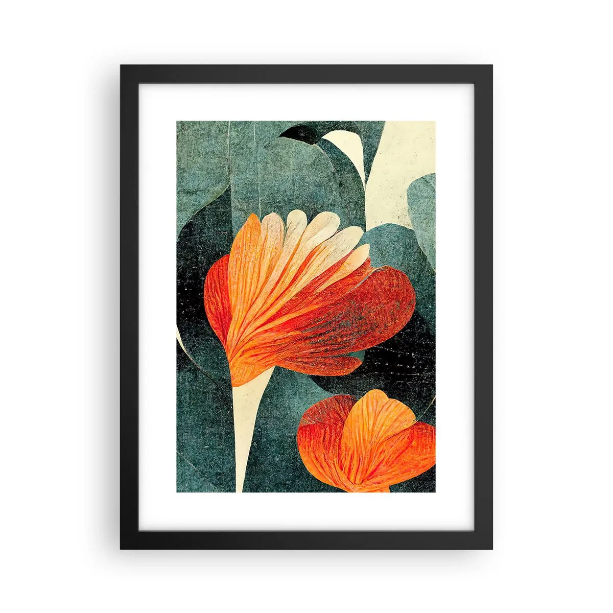 Poster în ramă neagră - Căldura de la tropice și răcoarea verdeței - 30x40 cm