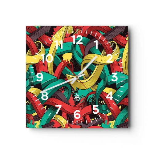 Ceas de perete - Ceas pe sticlă - Pe unde să mergem? - 30x30 cm