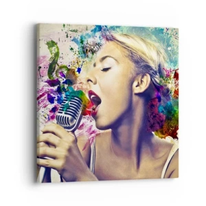 Tablou pe pânză - Pictează lumea cu vocea ta - 40x40 cm