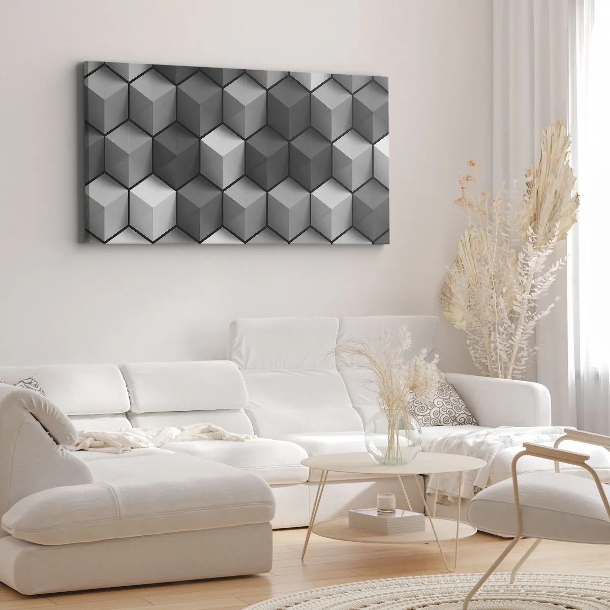Tablou pe pânză - Puzzle cubist - 100x40 cm