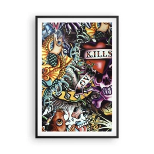 Poster în ramă neagră - Visul unui artist tatuator - 61x91 cm