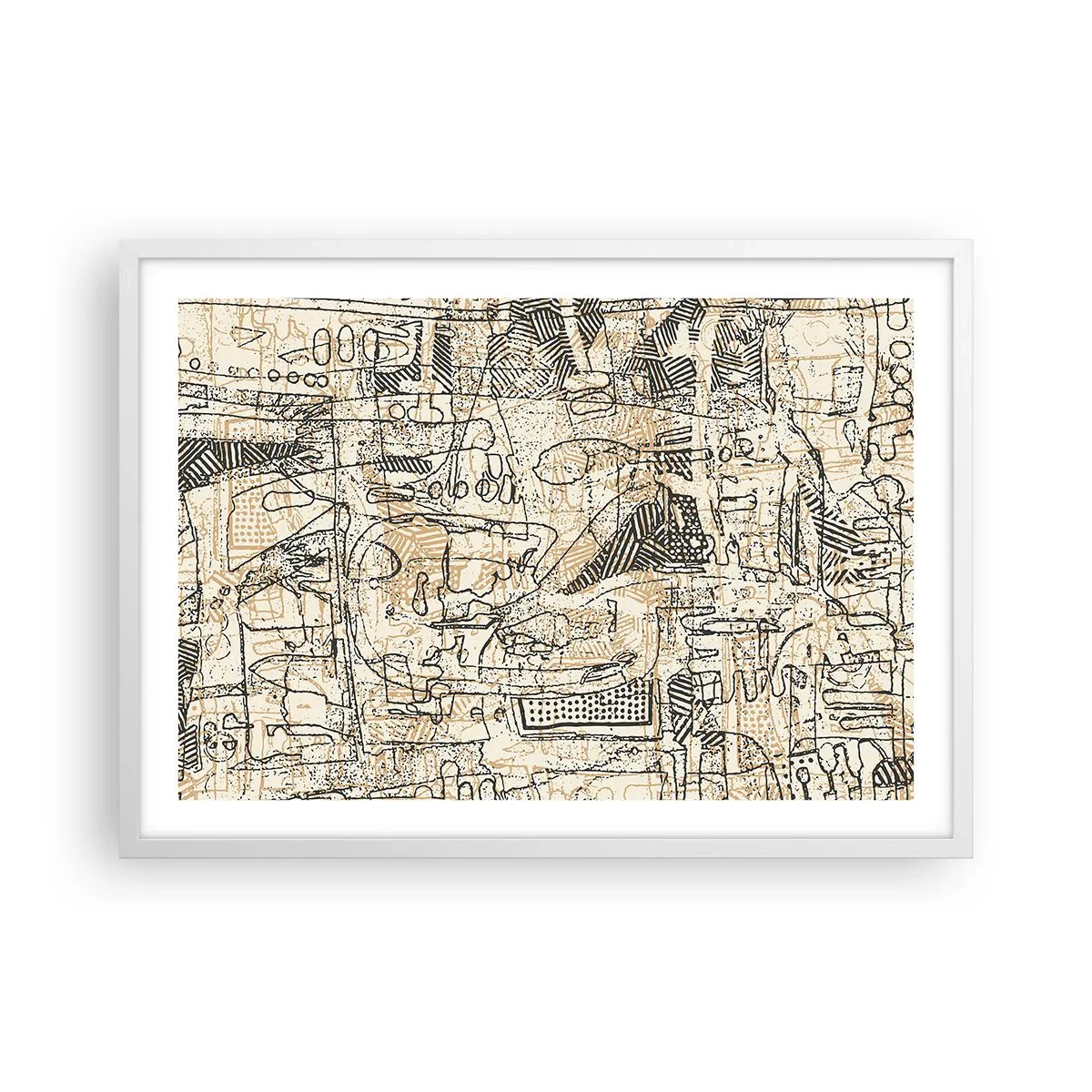 Poster în ramă albă - Așteaptă să fie descifrat - 70x50 cm