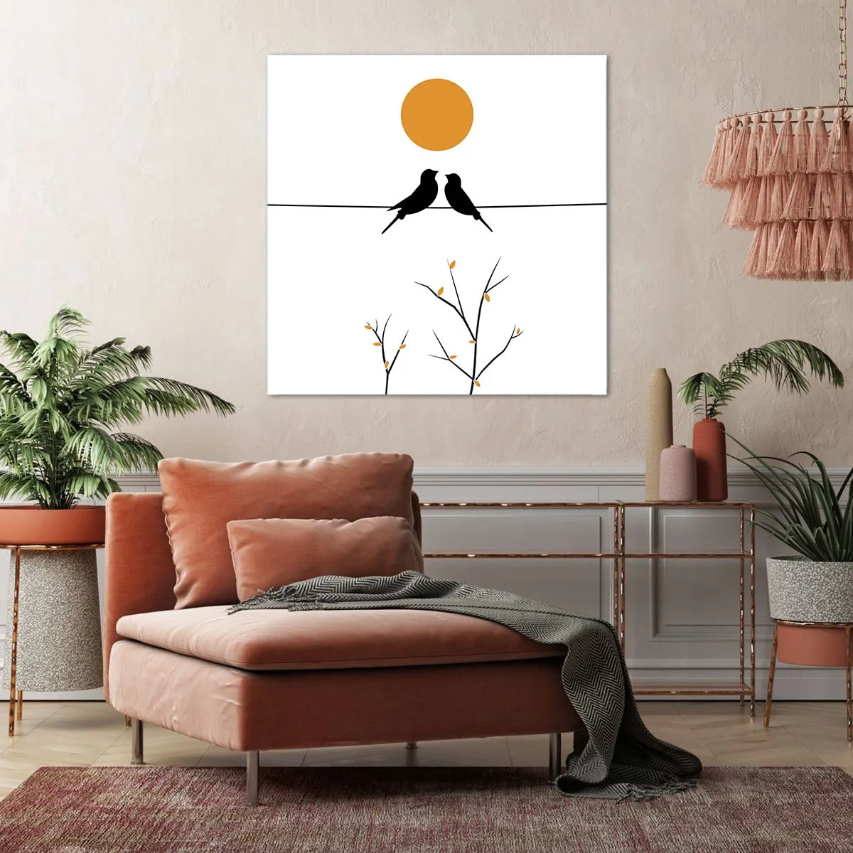 Tablou pe pânză - Seară cu privighetori - 60x60 cm