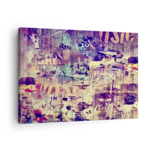 Tablou pe pânză Canvas - Colaj abstract colorat cu text și grafică - 70x50cm - Și asta e tot ce va rămâne - Decorațiune modernă pentru perete pentru living și dormitor ARTTOR