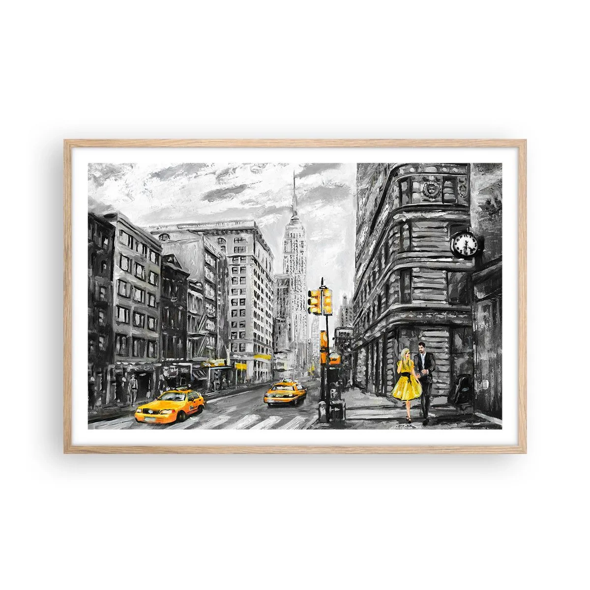 Poster în ramă de stejar deschis - O poveste din New York - 91x61 cm