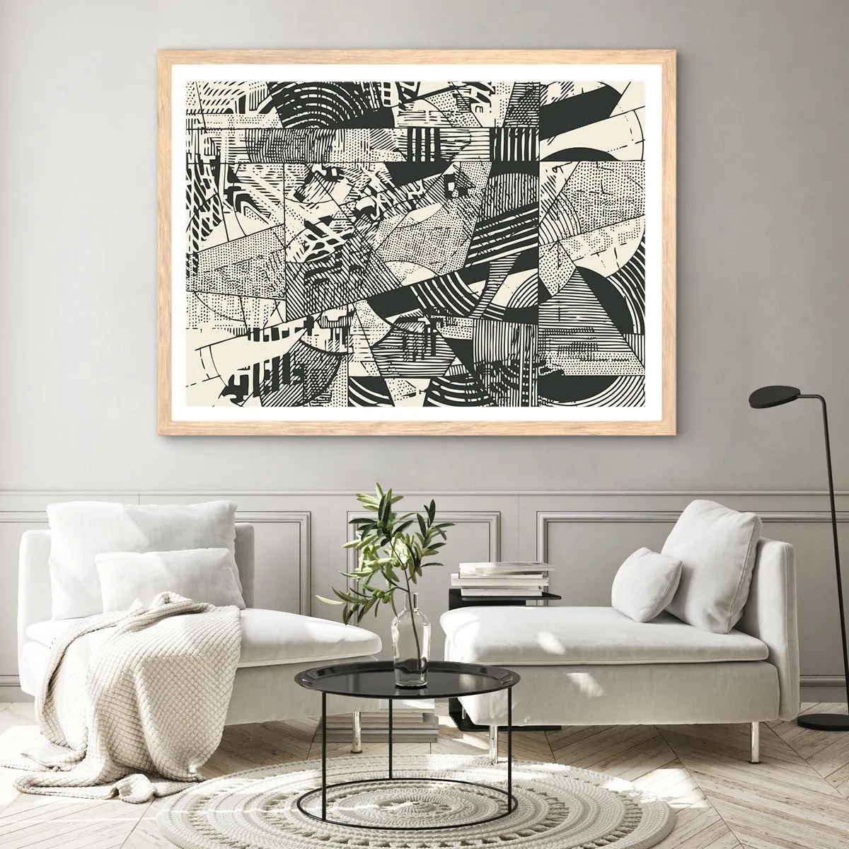 Poster în ramă de stejar deschis - Dinamica de astăzi - 50x40 cm