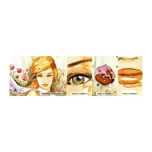 Mostră tapet autocolant Deluxe Sticker - Privirea de smarald care reduce la tăcere furia - Femeie, luncă, Modă - 100x30 cm