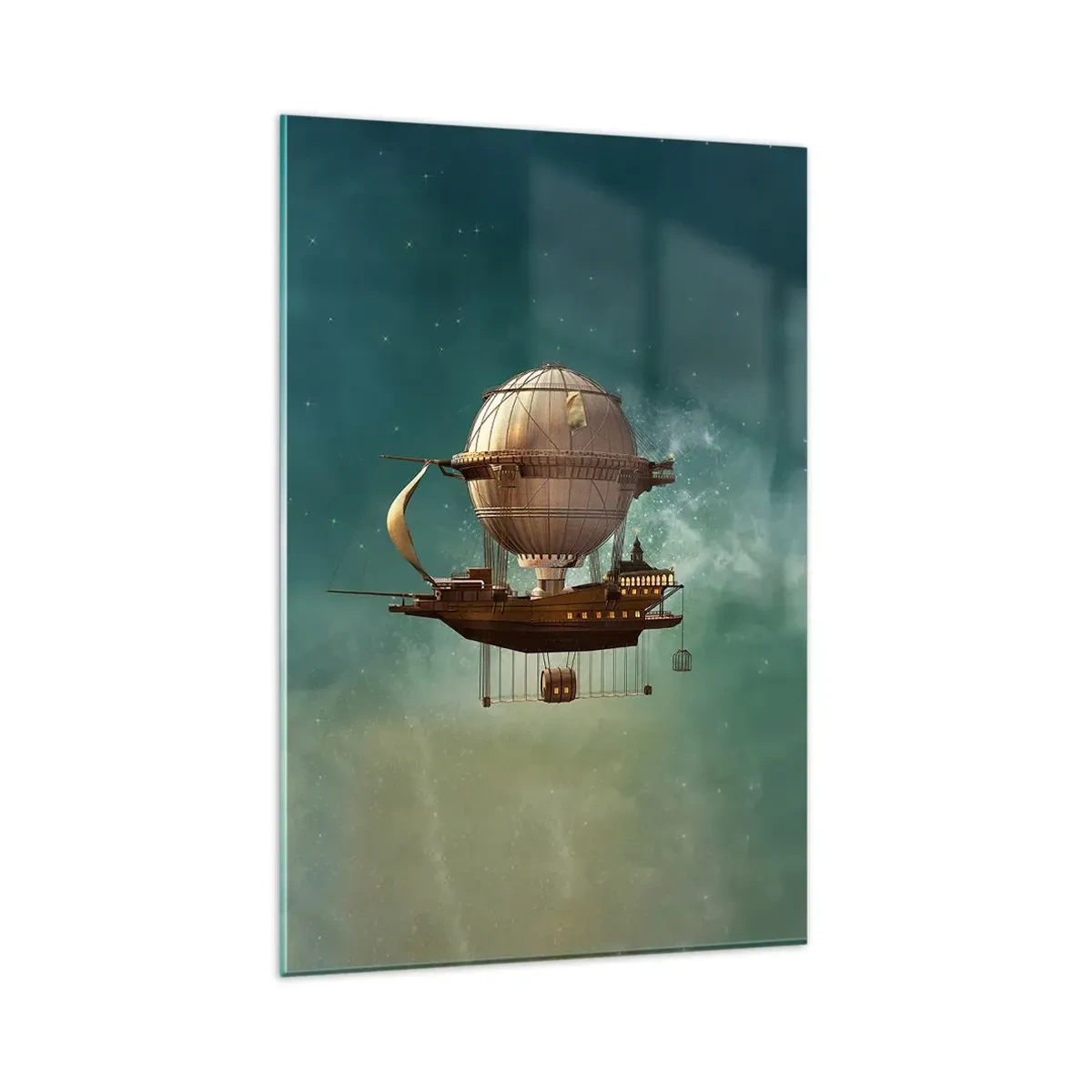 Tablou pe sticlă - Jules Verne vă transmite salutări - 80x120 cm