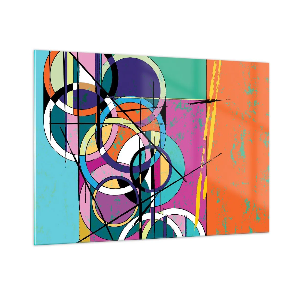 Tablou pe sticlă - Roată cu roată - 100x70 cm
