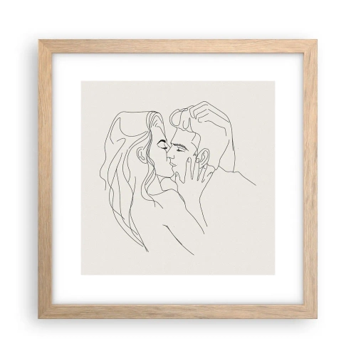 Poster în ramă de stejar deschis - Încurcați în sentimente - 30x30 cm