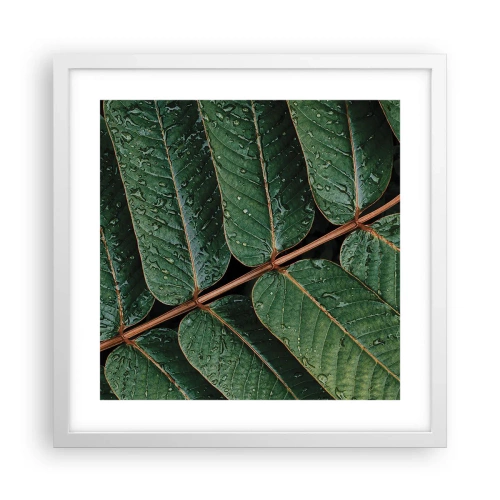 Poster în ramă albă - Într-un ritm verde - 40x40 cm