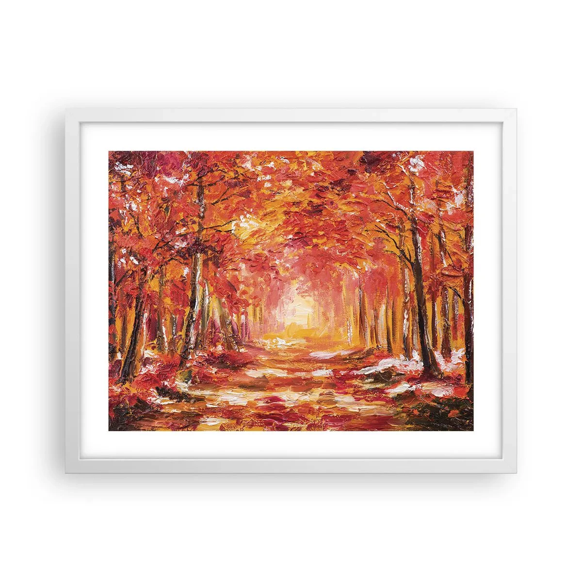 Poster în ramă albă - Pădurea de cupru - 50x40 cm