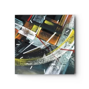 Ceas de perete - Ceas pe sticlă - Energia în mișcare - 40x40 cm