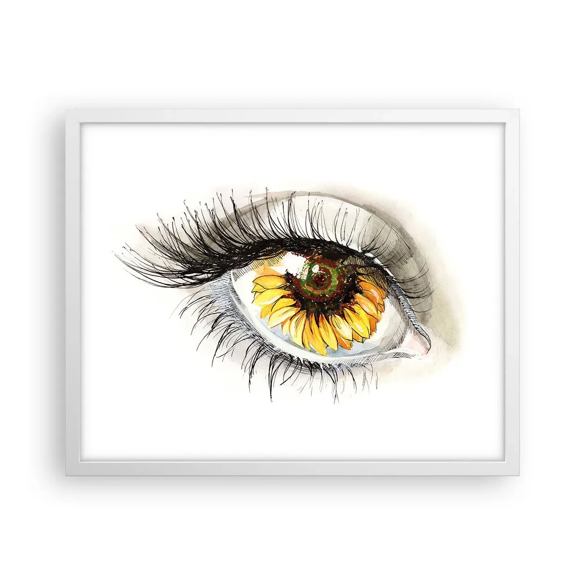 Poster în ramă albă - O privire la fel de fierbinte ca vara - 50x40 cm