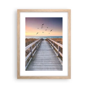 Poster în ramă de stejar deschis - Spațiul pentru a zbura - 30x40 cm