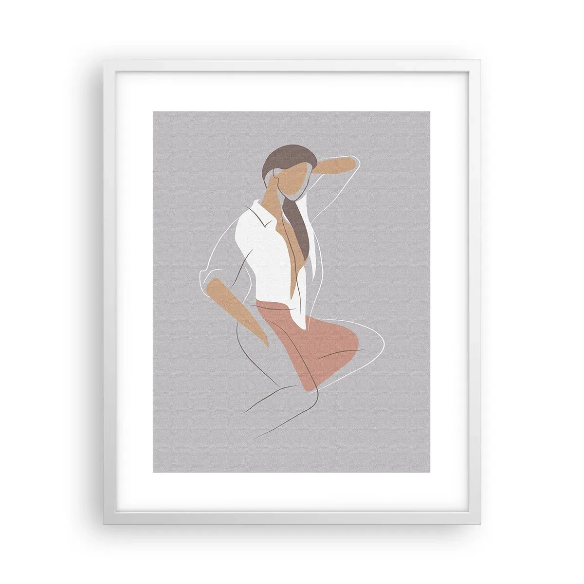 Poster în ramă albă - Schiță de farmec - 40x50 cm