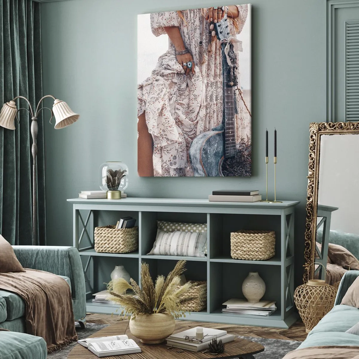 Tablou pe pânză - Hippie pe drum - 80x120 cm