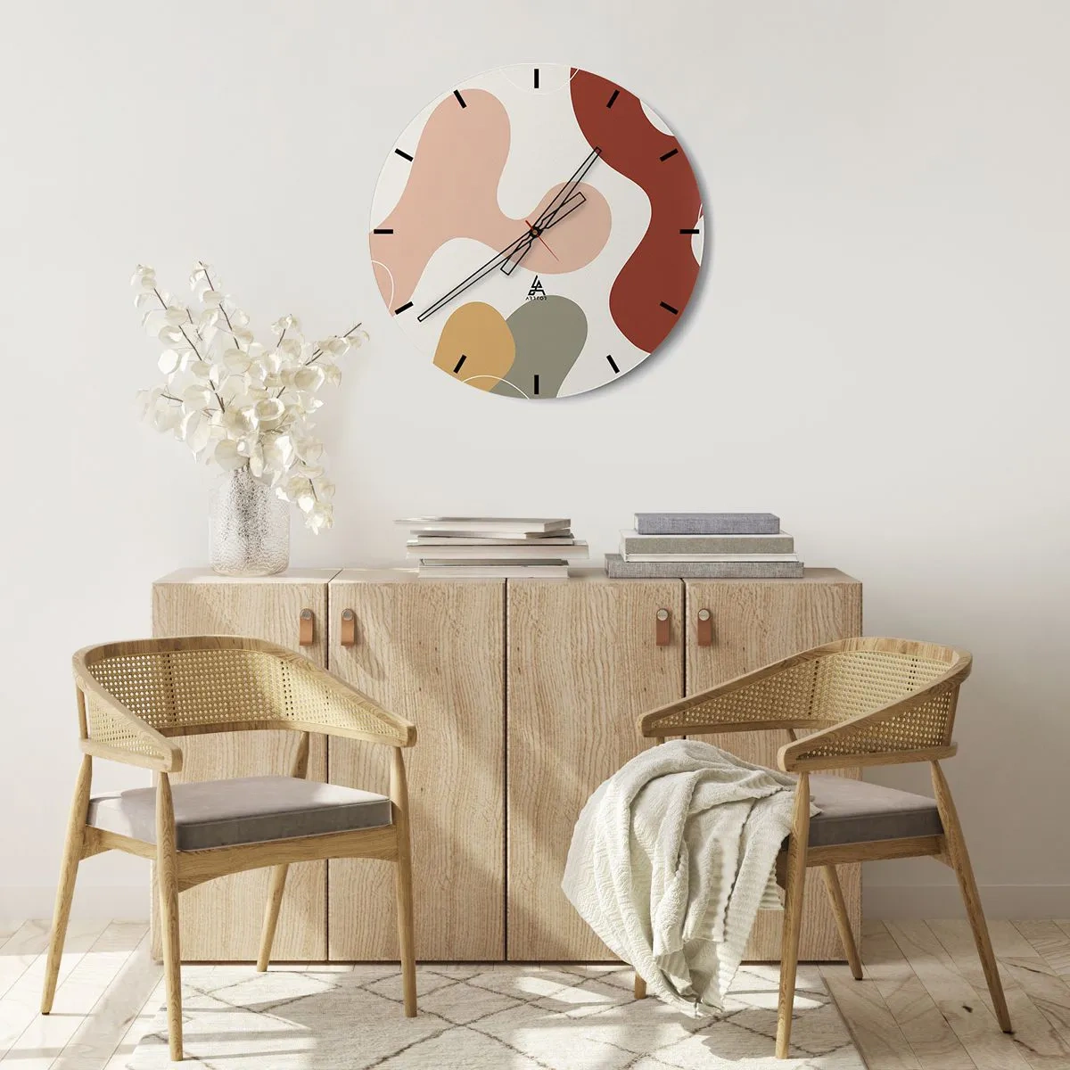 Ceas de perete - Ceas pe sticlă - Pete colorate? - 40x40 cm