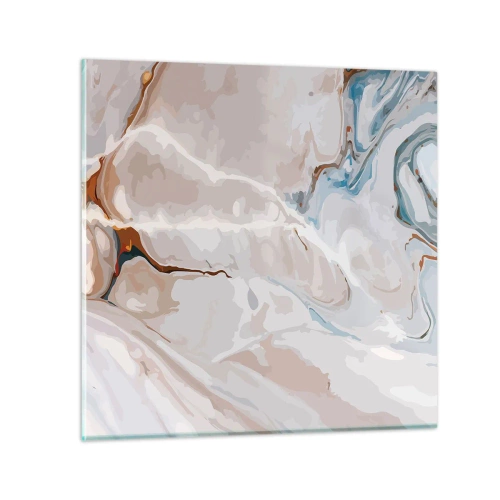 Tablou pe sticlă - Meandre albastre sub alb - 30x30 cm