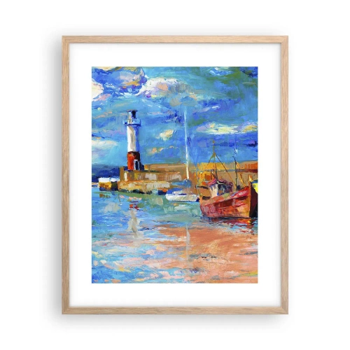 Poster în ramă de stejar deschis - După-amiază în golful de curcubeu - 40x50 cm