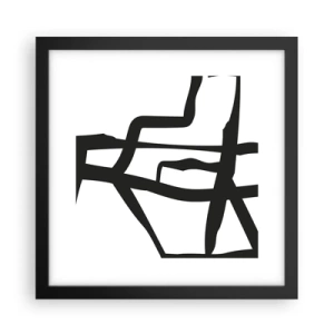 Poster în ramă neagră - Construcție în alb și negru - 30x30 cm