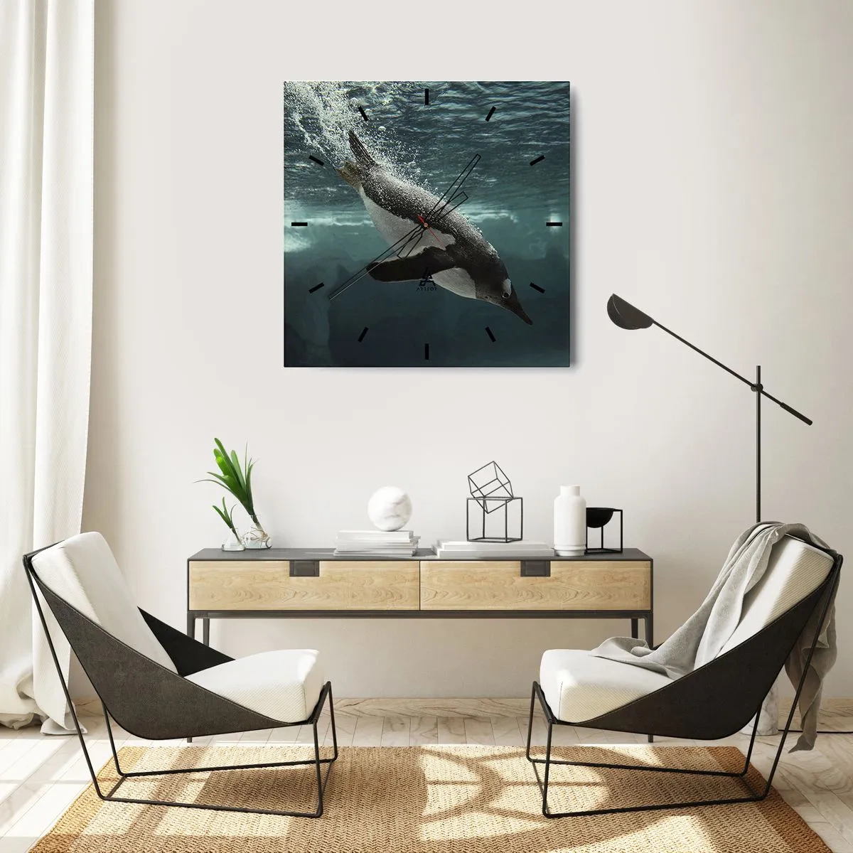 Ceas de perete - Ceas pe sticlă - Bun venit în lumea mea - 30x30 cm