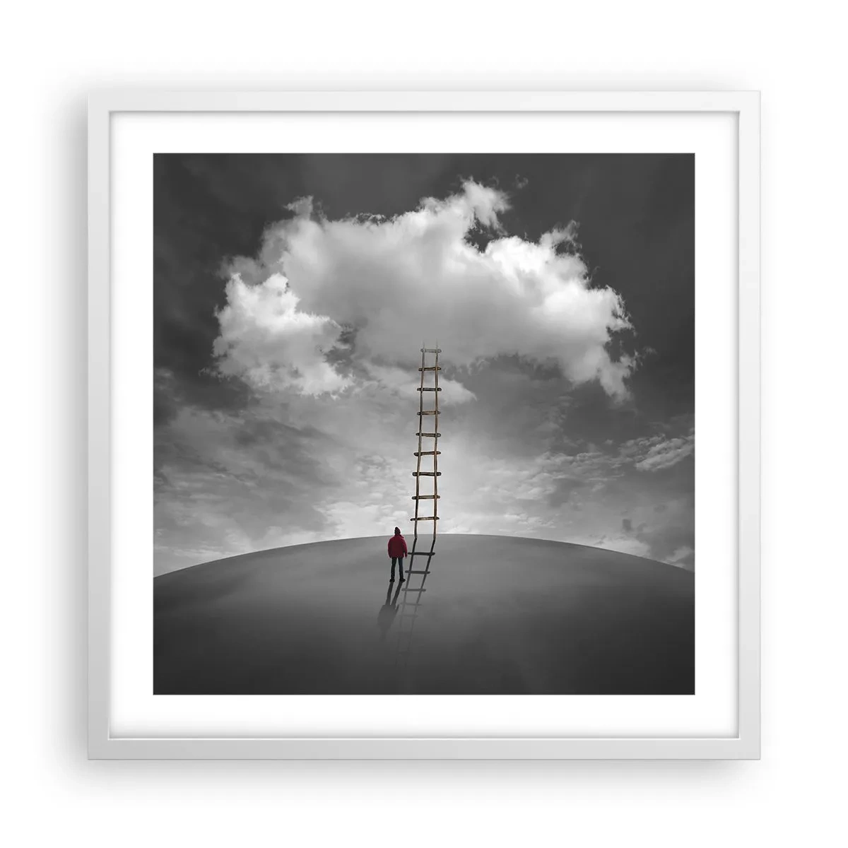 Poster în ramă albă - Orice este posibil - 50x50 cm