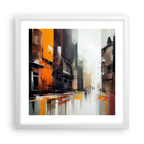 Poster în ramă albă - O zi ploioasă - 40x40 cm