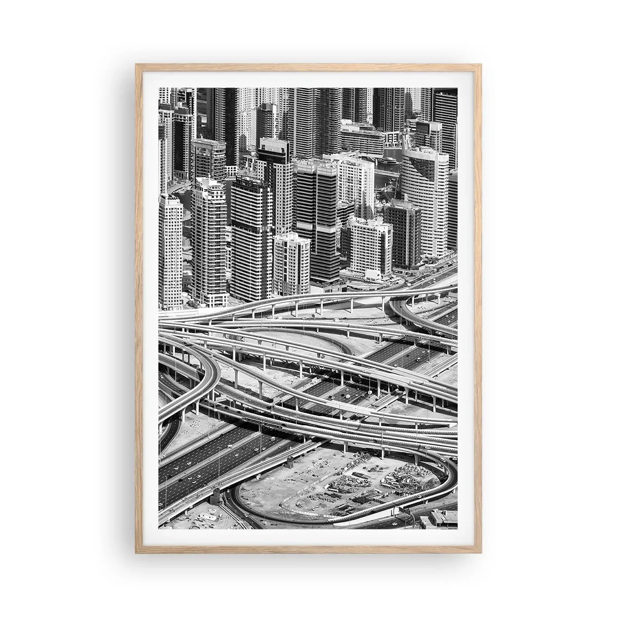 Poster în ramă de stejar deschis - Dubai - orașul imposibil - 70x100 cm
