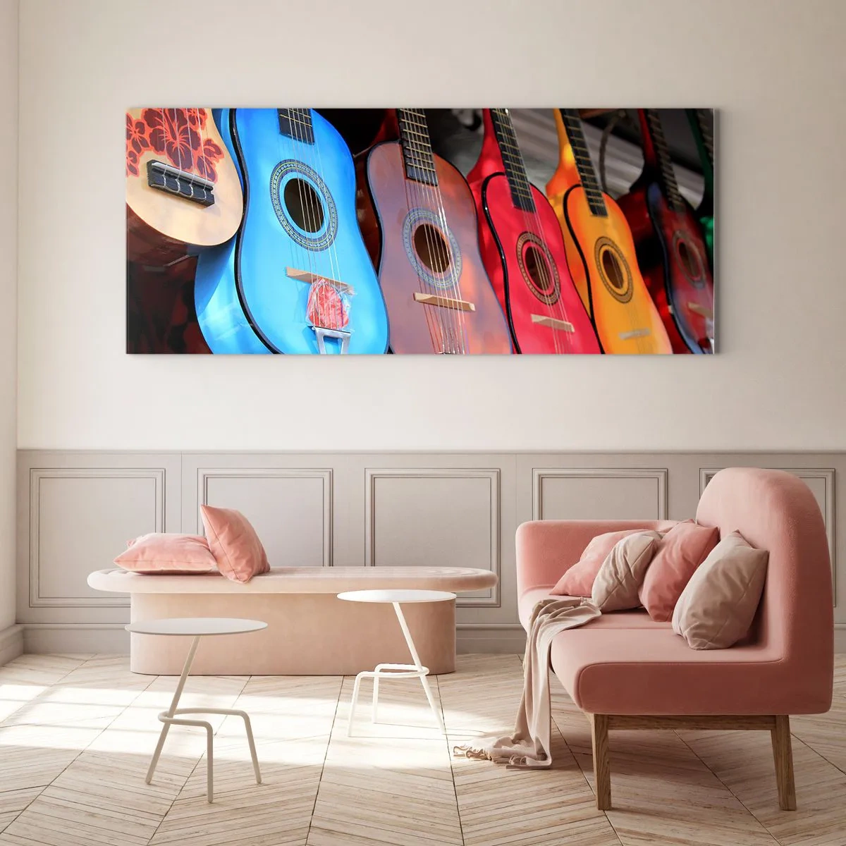 Tablou pe sticlă - Vibrații latino - 160x50 cm