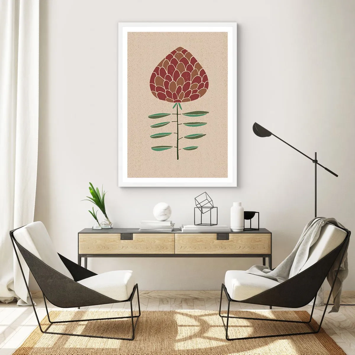 Poster în ramă albă - Deliciu pentru veveriță - 70x100 cm