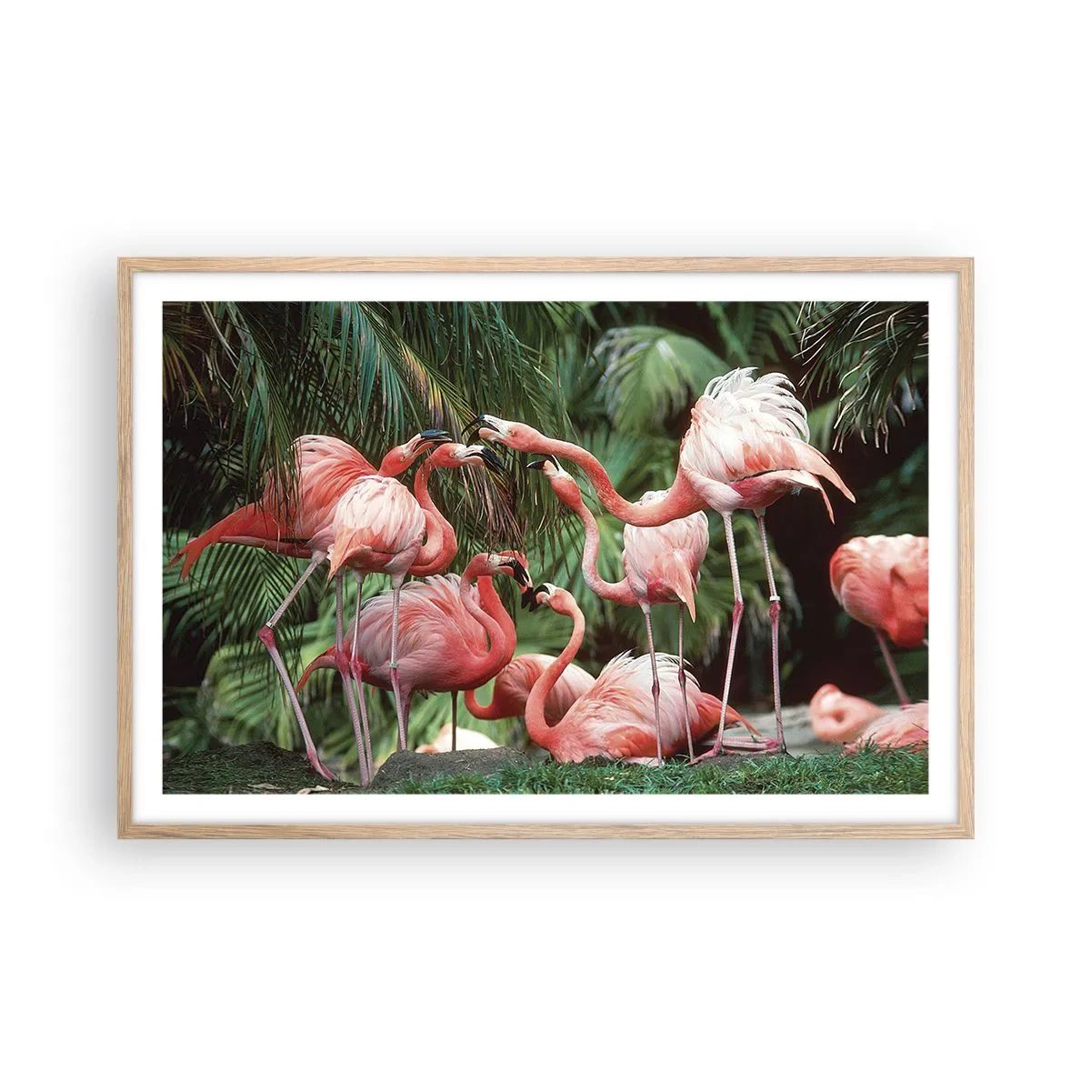 Poster în ramă de stejar deschis - Bârfa de după-amiază - 91x61 cm