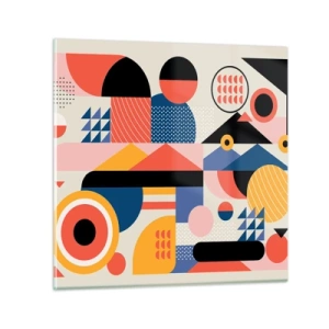 Tablou pe sticlă - Compoziție: joacă-te - 30x30 cm