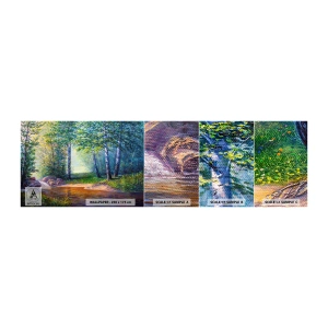 Mostră tapet autocolant Deluxe Sticker - Cadru idilic - Peisaj, pădure, Râu - 100x30 cm
