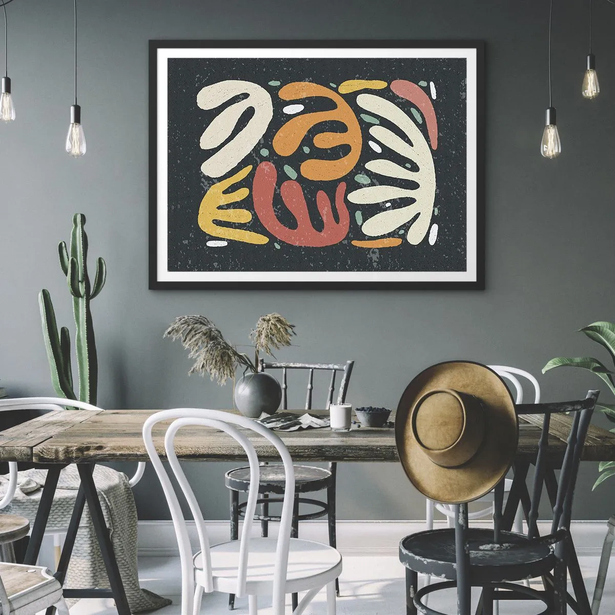 Poster în ramă neagră - Compoziție - te-am prins - 70x50 cm