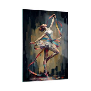 Tablou pe sticlă - Dansând cu o panglică - 50x70 cm