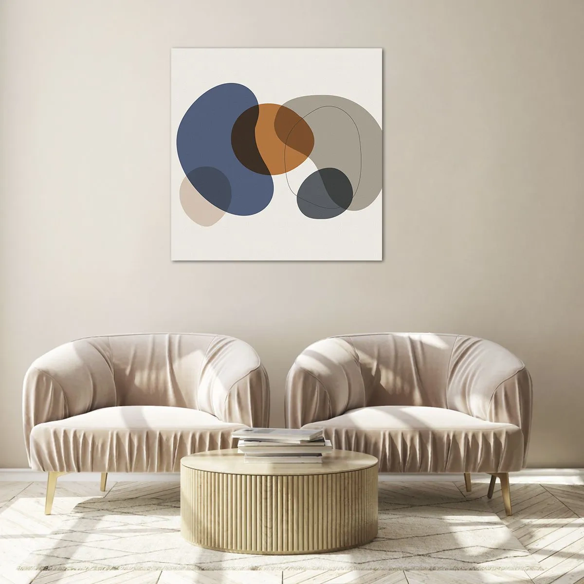 Tablou pe sticlă - Picături de culoare - 30x30 cm